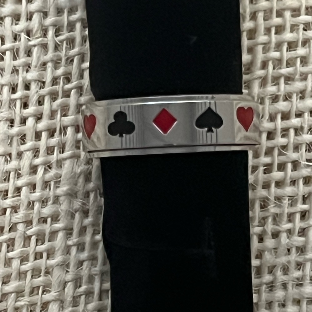 Stainless Steel Spinner Poker Ring by Alada